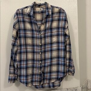 Old Navy Plaid Boyfriend Shirt